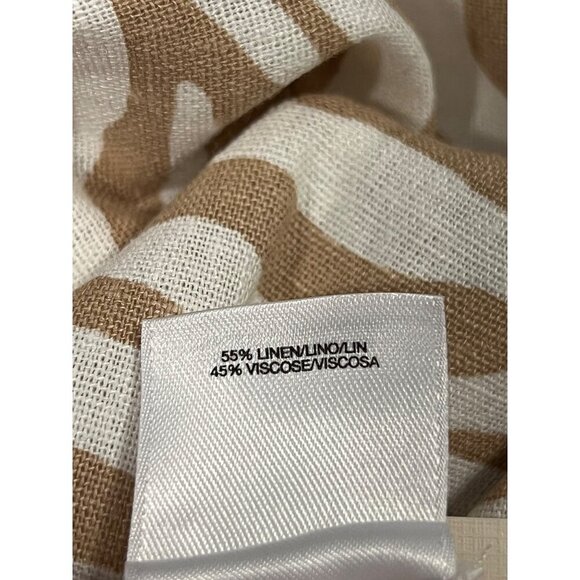 Anne Klein Womens Size Medium Linen Blend Zebra Print Shorts Belt Tan NWT New - Picture 11 of 11